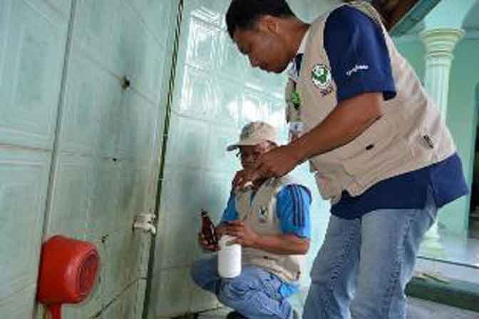 Balai kesehatan Uji Air di Kawasan Banjir Kabupaten Asahan