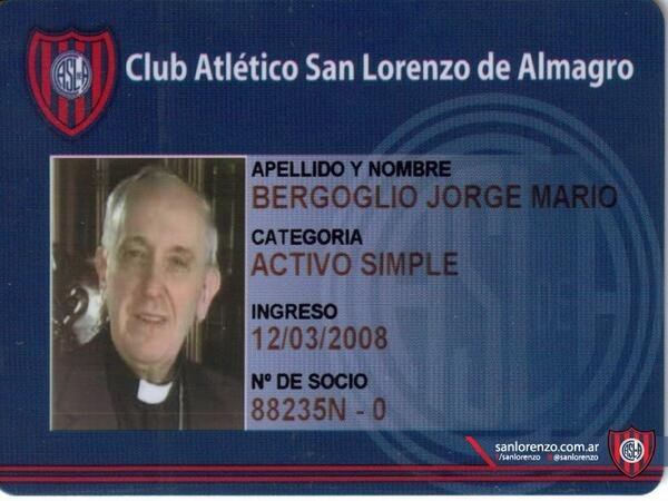 Paus yang Baru Pendukung Klub San Lorenzo