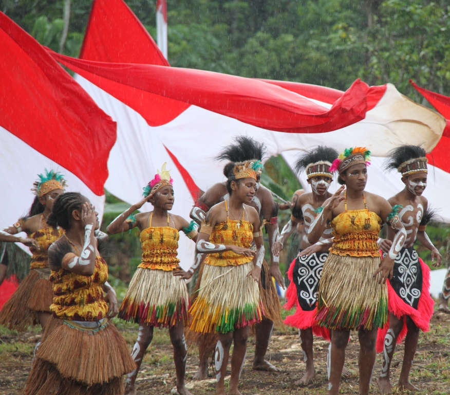 Begini Suasana Agustusan di Perbatasan Papua-PNG
