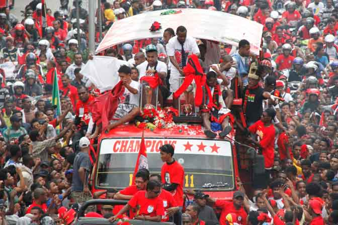 Ratusan Polisi Amankan Arak-arakan Kemenangan Persipura
