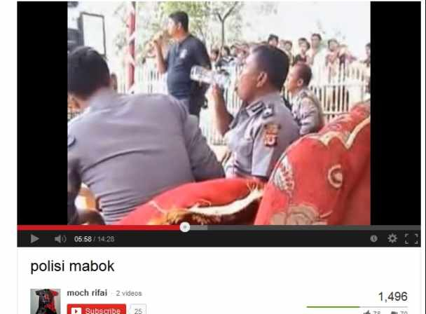 Video Polisi Mabuk Beredar di Youtube