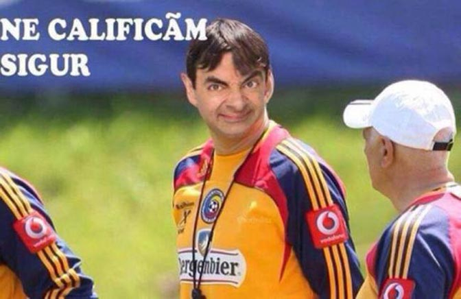 Wajah Pelatih Timnas Rumania Diganti Mr Bean