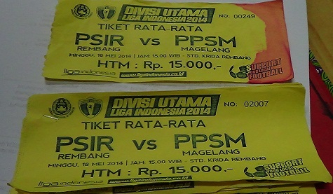 Tiket Kompetisi Divisi Utama di Rembang Dipalsukan