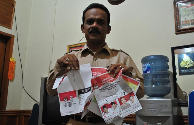 Ratusan Surat Suara Pilpres di Aceh Utara Rusak