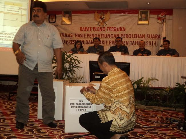 Hasil KPU Surakarta:Jokowi-JK peroleh 84,3 Persen, Prabowo-Hatta 15,7 Persen
