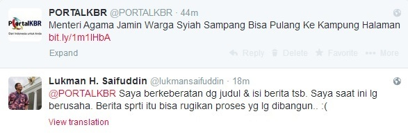 Menag soal Pemulangan Warga Syiah Sampang: Saya Berusaha, Bukan Jamin