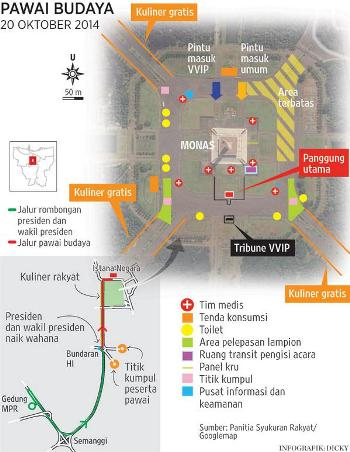 Ini Rute Pawai Budaya Pelantikan Jokowi-JK