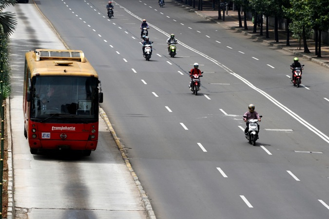 Larangan Sepeda Motor di Thamrin-Merdeka Barat, 10 Bus Disiapkan