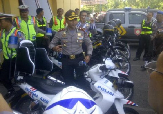Motor Polres Nganjuk Dimodifikasi Jadi Ambulan Darurat Untuk Pemudik