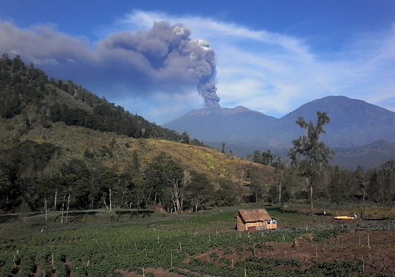 Semburan Abu Vulkanik Raung Mencapai 5 KM