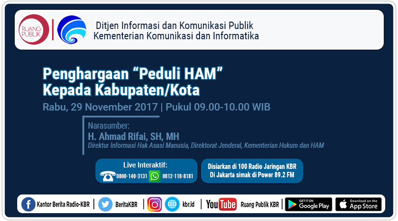 Penghargaan “Peduli HAM” Kabupaten/Kota