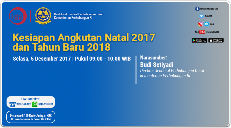 Kesiapan Angkutan Natal 2017 dan Tahun Baru 2018