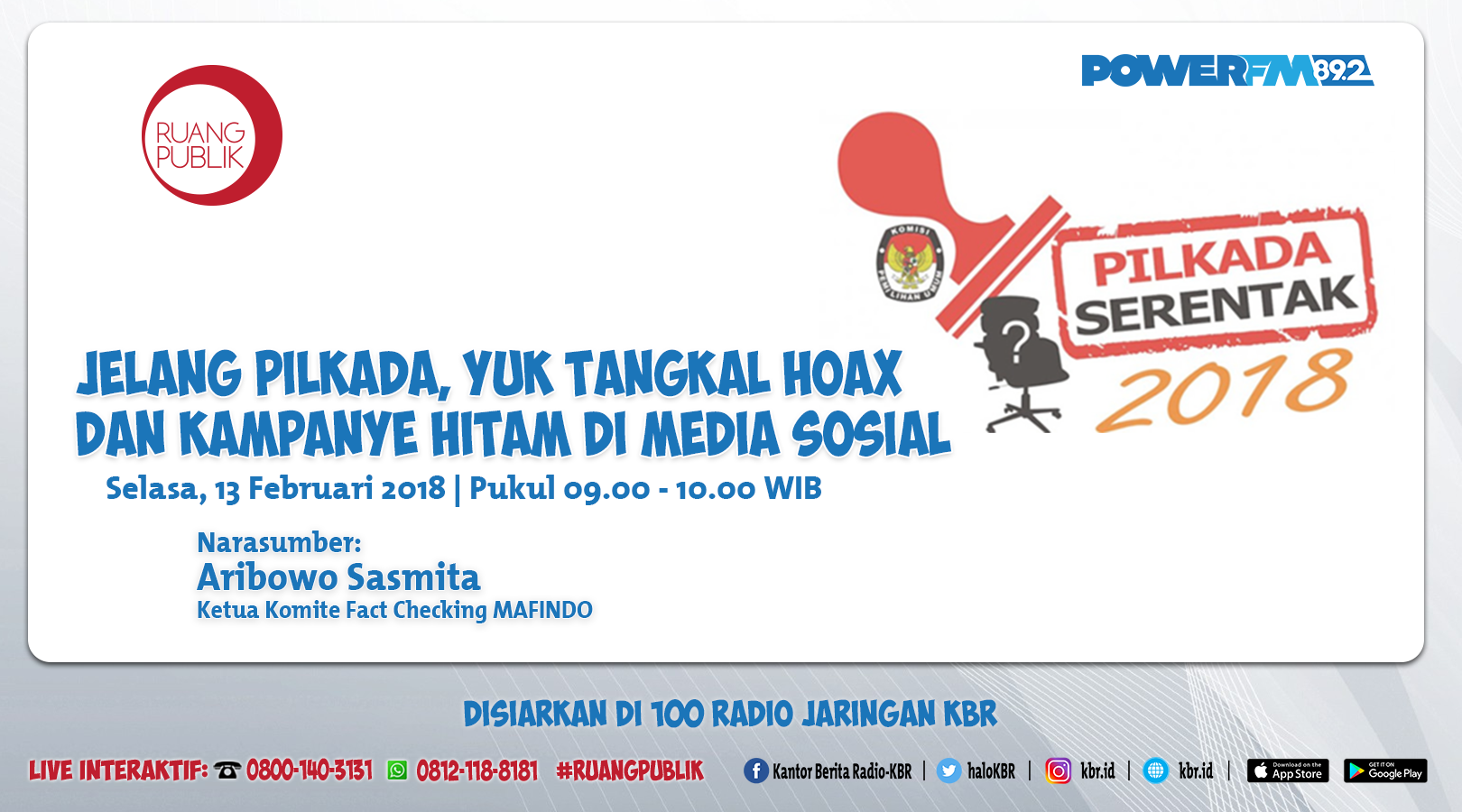 Jelang Pilkada, Yuk Tangkal Hoax dan Kampanye Hitam 