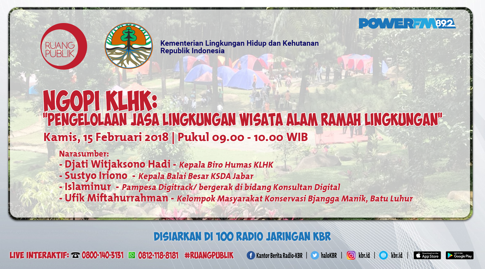Ngopi KLHK : Pengelolaan Jasa Lingkungan Wisata Alam Ramah Lingkungan