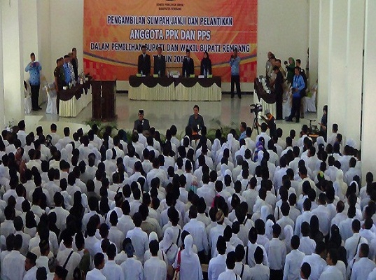 KPU Rembang Lantik PPS dan PPK Pilkada 