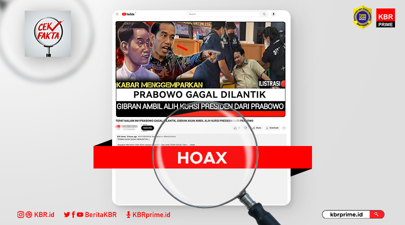 Cek Fakta: Prabowo Gagal Dilantik dan Digantikan Gibran
