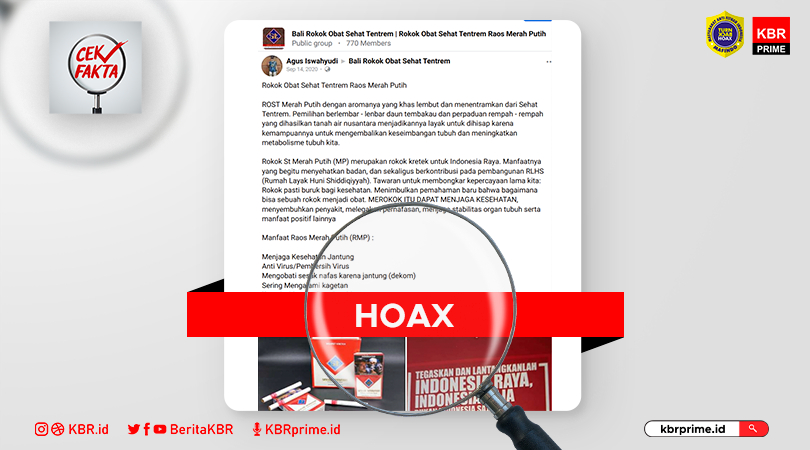 Cek Fakta: Rokok Herbal Dapat Menjaga Kesehatan Hingga Menyembuhkan Penyakit?