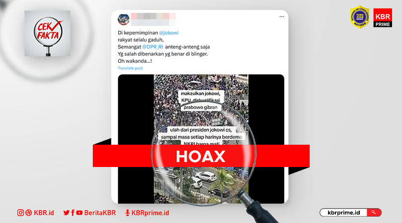 Cek Fakta: Video Demo Pemakzulan Jokowi Diskualifikasi Prabowo-Gibran