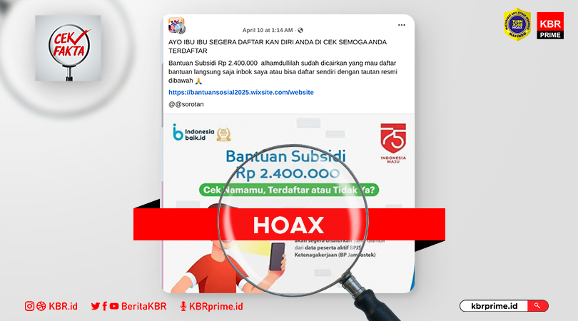 Cek Fakta: Tautan Penipuan Bantuan Subsidi Upah