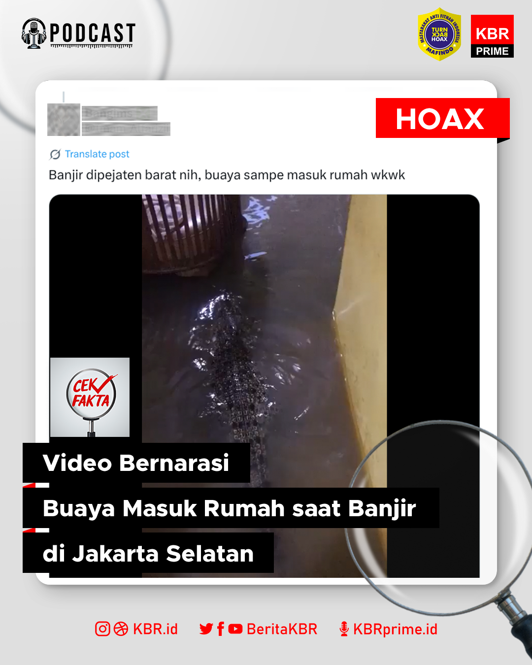 Video Bernarasi Buaya Masuk Rumah saat Banjir di Jakarta Selatan 