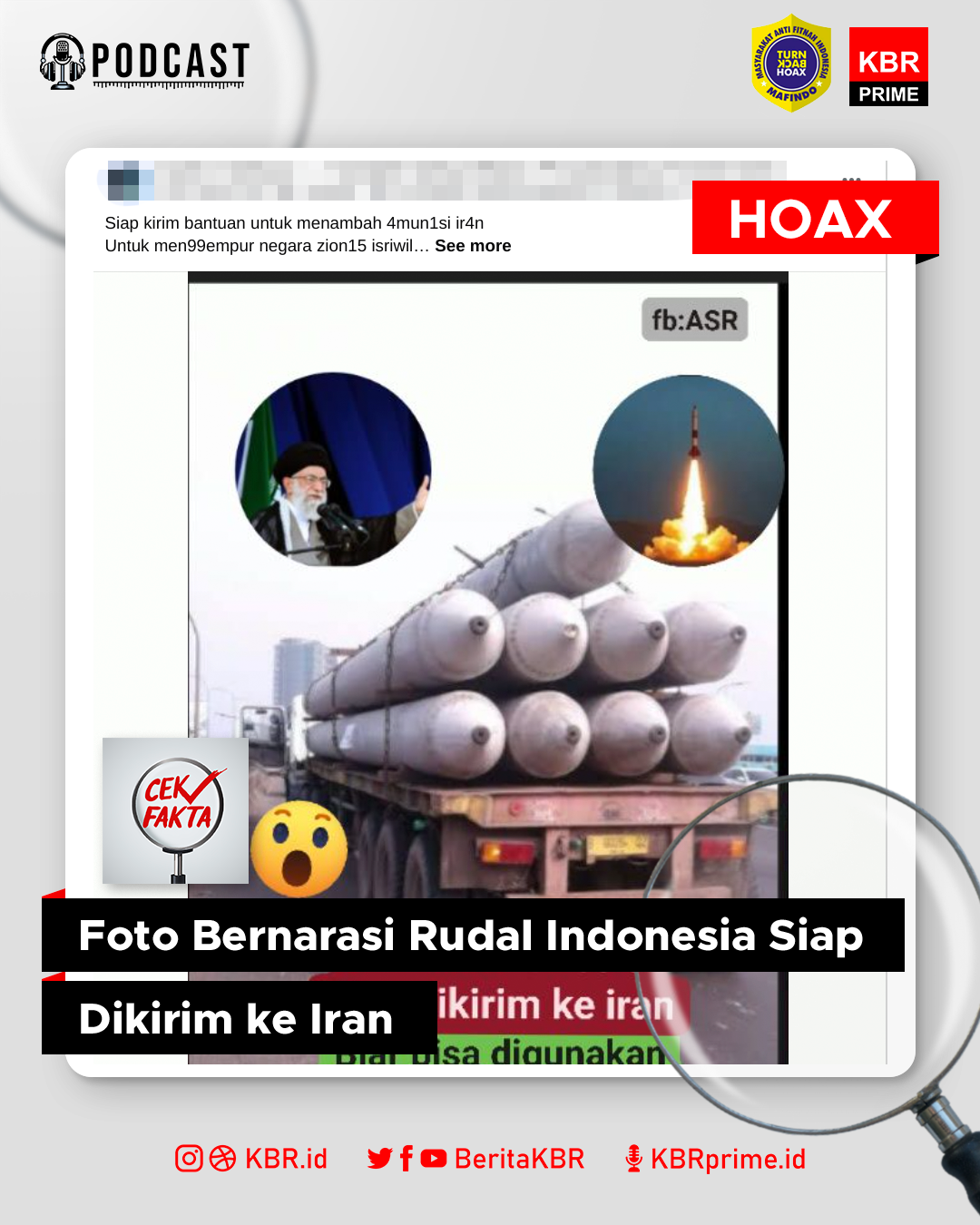 Cek Fakta: Foto Bernarasi Rudal Indonesia Siap Dikirim ke Iran