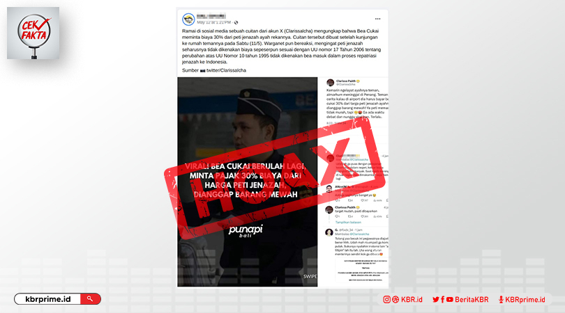 Cek Fakta: Bea Cukai Pungut Biaya Pengiriman Peti Jenazah