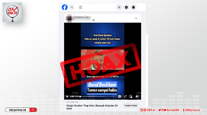 Cek Fakta: David Beckham Punya Situs Judi Online Untuk Bantu Masyarakat Indonesia