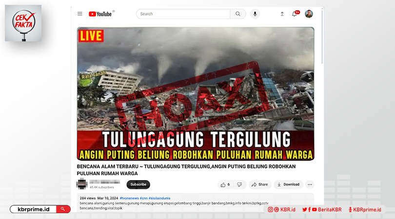 Cek Fakta: Puluhan Rumah di Tulungagung Roboh Akibat Puting Beliung