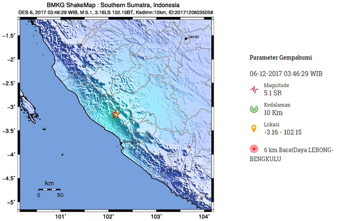 Gempa Rusak 218 Rumah di Kabupaten Lebong Bengkulu