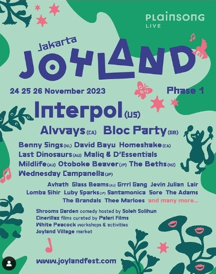 Konser Musik Joyland Festival 2023 Kembali Hadir di Jakarta!