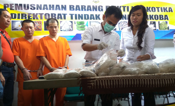 Bareskrim Musnahkan Belasan Kilogram Shabu Dari China