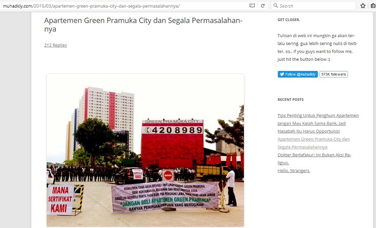 Pengembang Green Pramuka City: Hentikan Semua Tuduhan, Kalau Tidak...