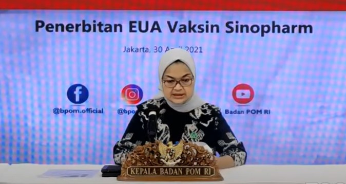 BPOM Berikan EUA Vaksin COVID-19 Sinopharm, Efikasi 78 Persen