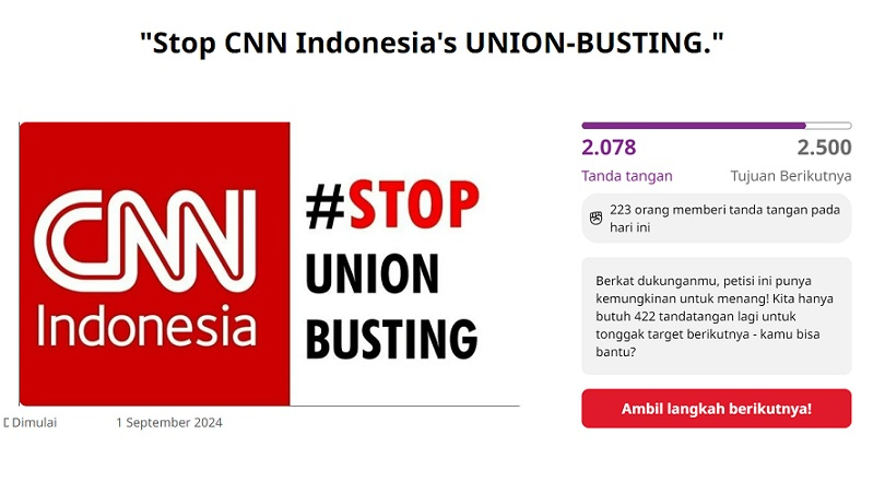 Alami Union Busting, Solidaritas Pekerja CNN Indonesia Minta Pemerintah Segera Bertindak