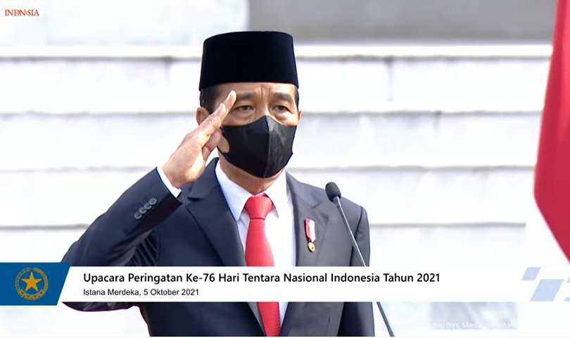 HUT TNI,  Presiden Jokowi Ingatkan Perang Melawan Covid