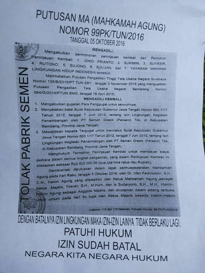 Pasca Putusan MA, PT Semen Indonesia Antisipasi Ketersediaan Bahan Baku