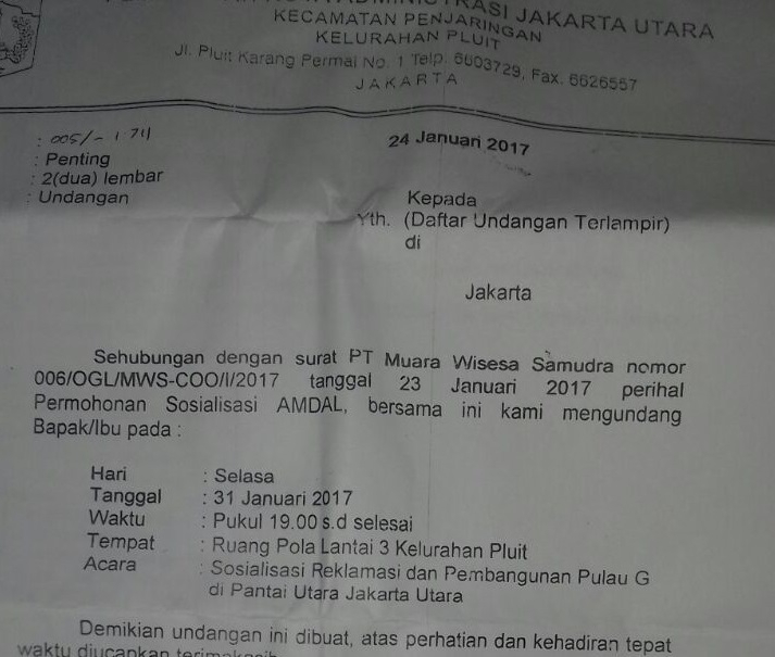 Alasan Koalisi Masyarakat Tolak Rencana Sosialisasi Amdal Pulau G
