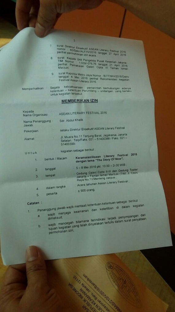 Hari Ketiga, Panitia ALF 2016 Terima Izin Penyelenggaraan