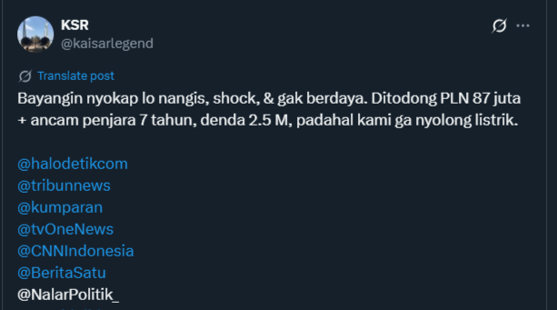 Tangkapan layar dari twit viral Anton di media sosial X. (foto: x.com/@kaisarlegend)