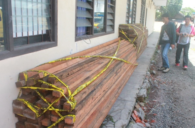 Kepolisian Rejang Lebong  Sita Kayu Diduga Dari Taman Nasional Kerinci Seblat