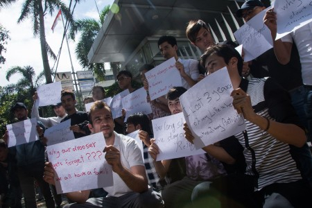 Pengungsi asal Afghanistan Demo Kantor UNHCR