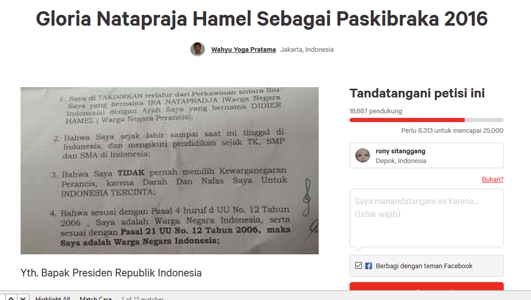 Kemenpora Dampingi Gloria Urus Kewarganegaraan