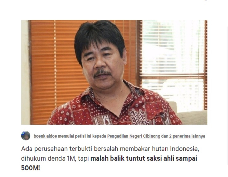 Digugat Pihak Berperkara, Dukungan Mengalir ke Ahli Lingkungan Bambang Hero