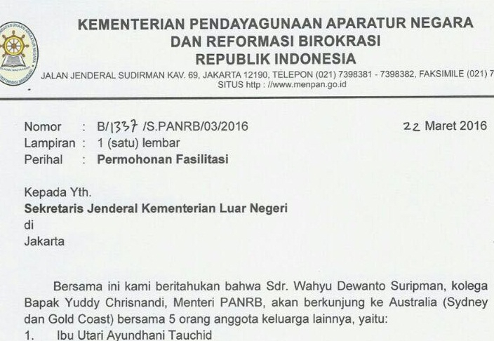Istana, Katebelece Kemenpan RB Tak Etis
