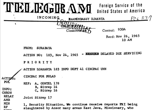 Amerika Buka Dokumen Rahasia Peristiwa  65,  Ini kata Pusat Sejarah  TNI