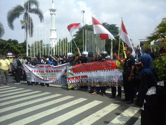 Tolak Terorisme, Pesilat PSHT Pati Unjuk Rasa