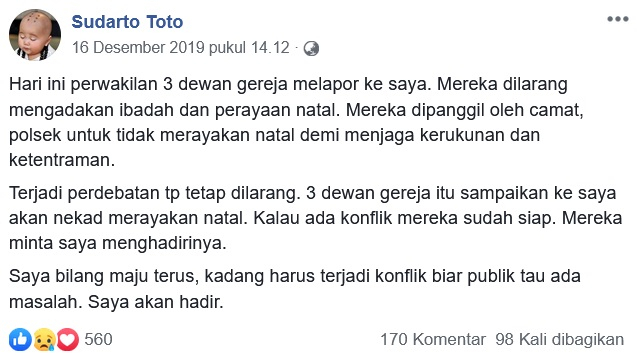 Aktivis HAM Sudarto Ditangkap, SETARA: Berpikir Kritis Tidak Salah