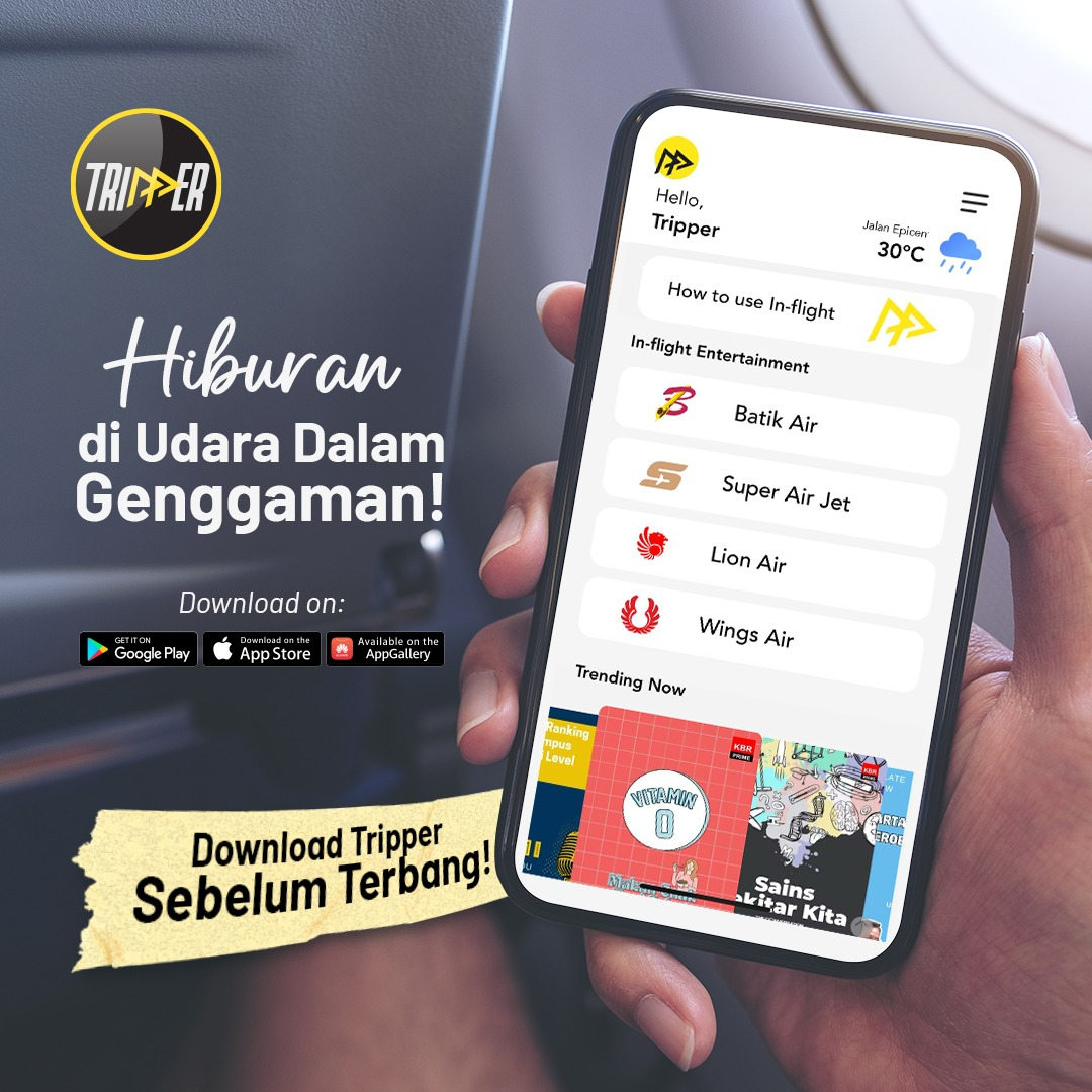 Menikmati Perjalanan Udara dengan Hiburan dan Informasi di Ujung Jari Bersama Tripper