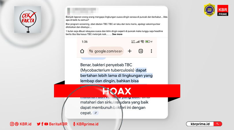 Cek Fakta: Foto Bernarasi Kabut di Jabodetabek Adalah Rekayasa agar Kasus TBC Meningkat