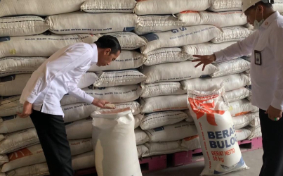 Tinjau Gudang Bulog, Jokowi Pastikan Stok Pangan Aman